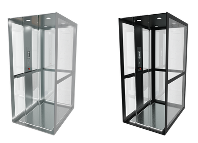 Two examples of the The Vision Glass Elevator Cab