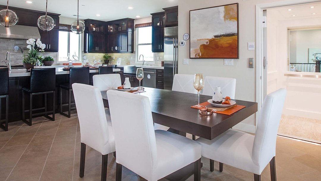 Elevator in nice home next to dining room